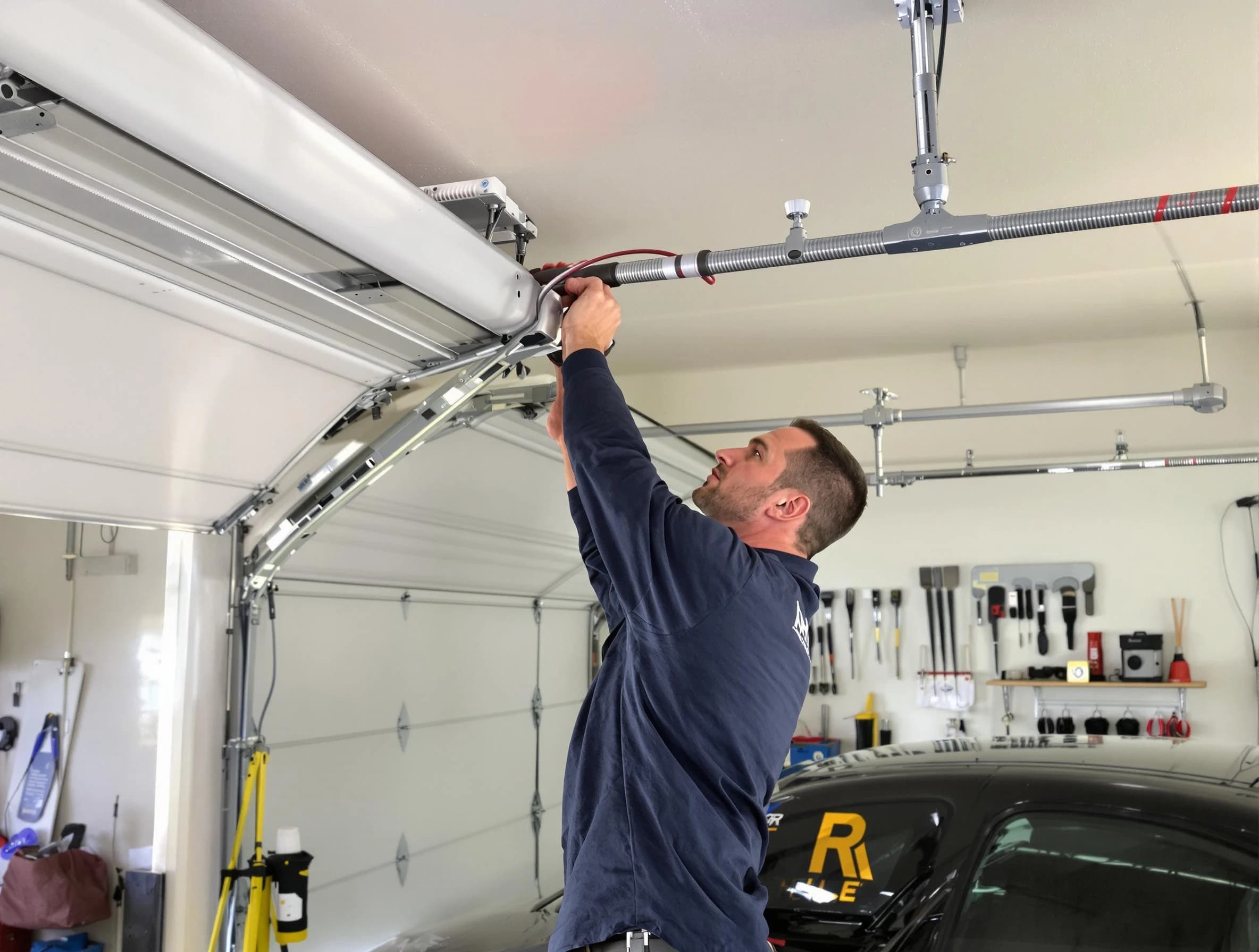 Blackwells Mills Garage Door Repair technician performing garage door cable repair in Blackwells Mills